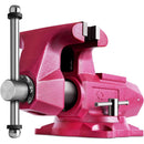 Forward Round Bench Vise 5 Inch Heavy Duty, 1750 Economic Industrial Vice with 360° Swivel Base, 5" Jaw Width, 5-1/2" Max Jaw Opening, 3-1/2" Throat Depth, 72,000PSI Ductile Iron