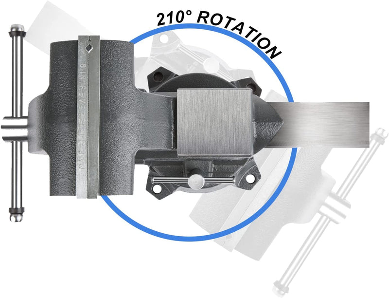 Forward CR50A-5.5In Bench Vise 210 Degrees Swivel Base Heavy Duty with Anvil (5 1/2")
