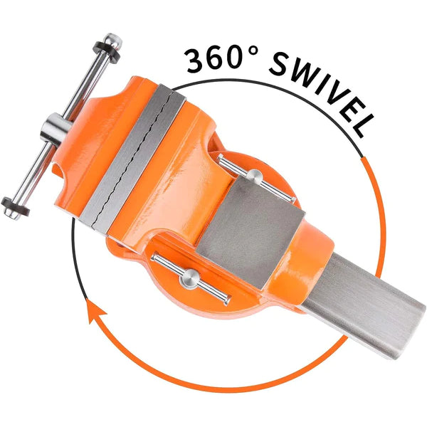 8 Inch Vice Shape Forward 8-Inch Bench Vise Ductile Iron with Channel Steel and 360-Degr