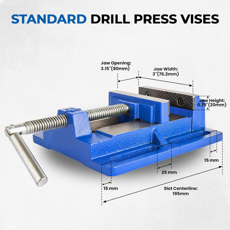 Forward Drill Press Vise 3" Jaw Width, Q193A Portable Vise