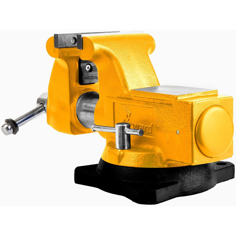 Forward Round Bench Vise, 6-1/2" Jaw Width, 6-1/2" Max Jaw Opening, 4" Throat Depth, 360° Swivel Base Ductile Iron Industrial Vice (1765A)