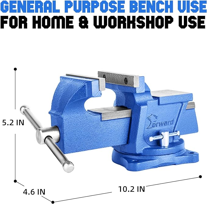 Forward 0804 4-Inch Bench Vise with Swivel Base and Anvil (4")