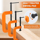 Forward Heavy Duty Ductile Iron C-Clamp - 3 Piece C Clamp Set 3in, 4in, 6in KIT