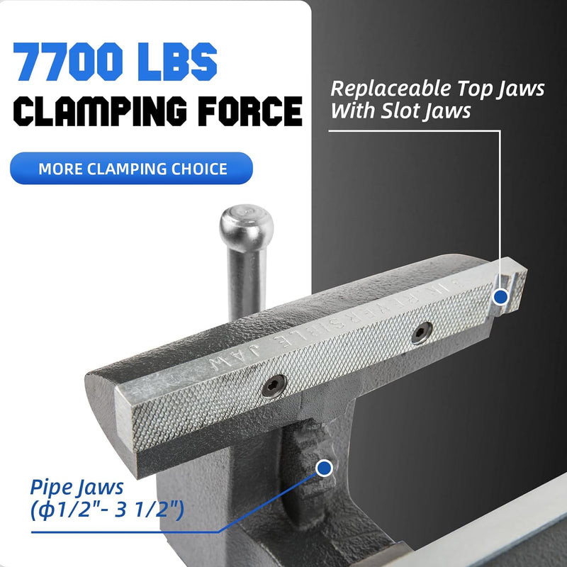 Forward CR50A-5.5In Bench Vise 210 Degrees Swivel Base Heavy Duty with Anvil (5 1/2")