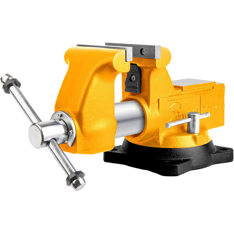 Forward Round Bench Vise, 6-1/2" Jaw Width, 6-1/2" Max Jaw Opening, 4" Throat Depth, 360° Swivel Base Ductile Iron Industrial Vice (1765A)