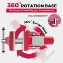 Forward Round Bench Vise 6 Inch Heavy Duty, 1760 Economic Industrial Vice with 360° Swivel Base, 6" Jaw Width, 7" Max Jaw Opening, 4" Throat Depth 72,000PSI Ductile Iron