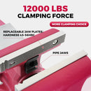 Forward Round Bench Vise 5 Inch Heavy Duty, 1750 Economic Industrial Vice with 360° Swivel Base, 5" Jaw Width, 5-1/2" Max Jaw Opening, 3-1/2" Throat Depth, 72,000PSI Ductile Iron