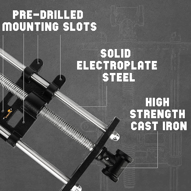 Forward HV516 9 1/2-Inch Heavy Duty Woodworking Vise Front Vise, Woodworker's Bench Vise Cast Iron Body with Solid Steel Main Screw