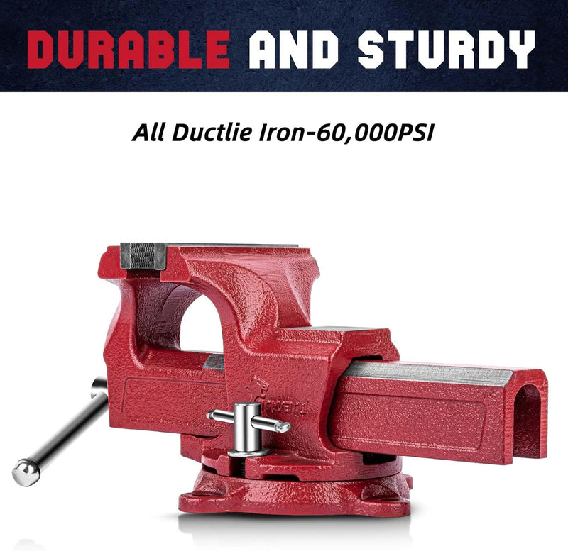 Forward 1306 6 Inch Home Vise Ductile Iron 6" Bench Vise Homeowner's Vice with Anvil and Swivel Base