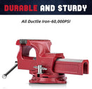 Forward 1305 5 Inch Home Vise Ductile Iron 5" Bench Vise Homeowner's Vice with Anvil and Swivel Base