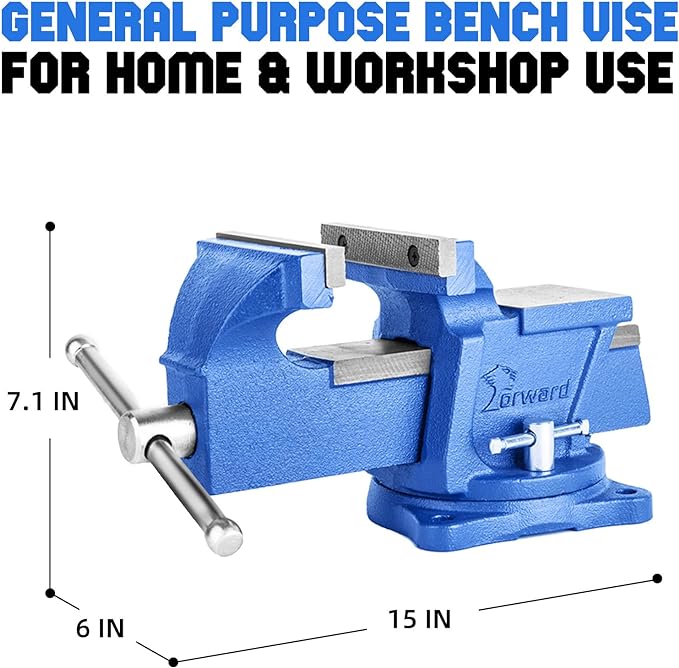 Forward 0806 6-Inch Bench Vise with Swivel Base and Anvil (6")