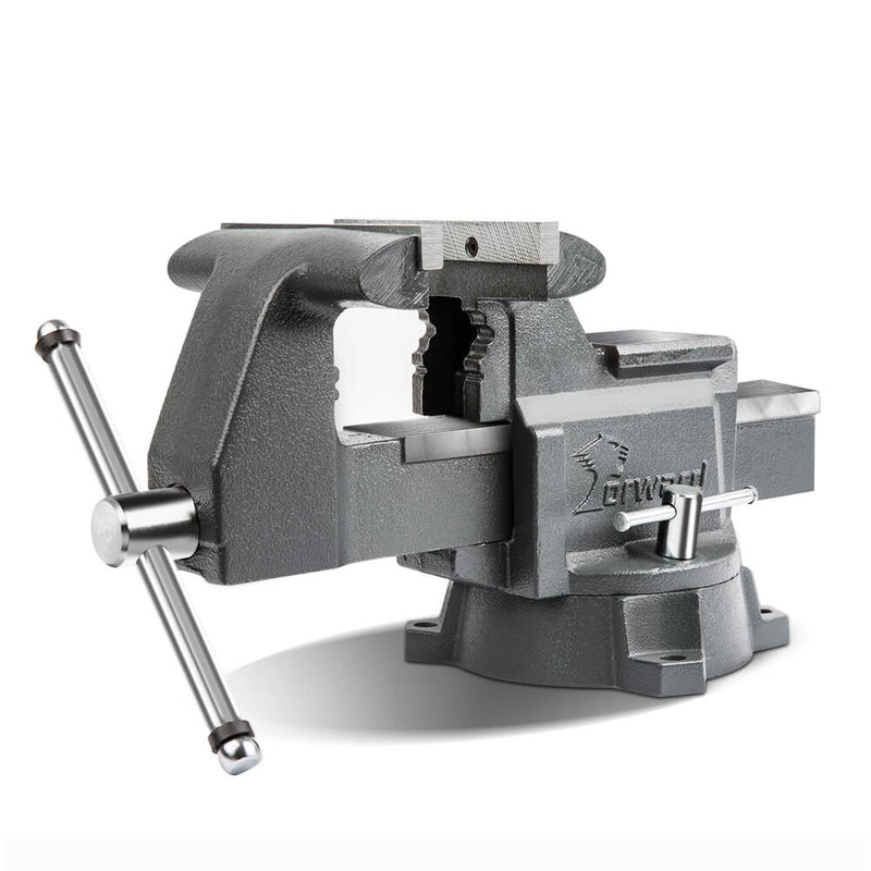 Forward CR60A 6.5-Inch Bench Vise Swivel Base Heavy Duty with Anvil (6 1/2") Gray