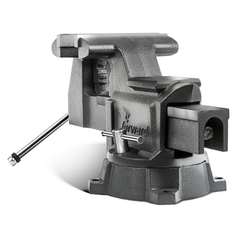 Forward CR60A 6.5-Inch Bench Vise Swivel Base Heavy Duty with Anvil (6 1/2") Gray
